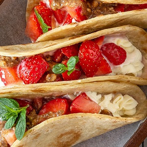 Süsse vegetarische Erdbeer-Tacos Süsse vegetarische Erdbeer-Tacos