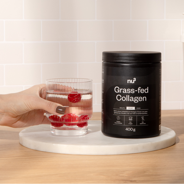 nu3 Grass-fed Collagen im Wasser