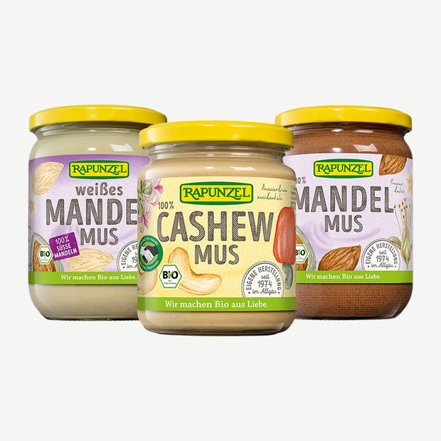 RAPUNZEL Bio weisses Mandelmus + Mandelmus + Cashewmus