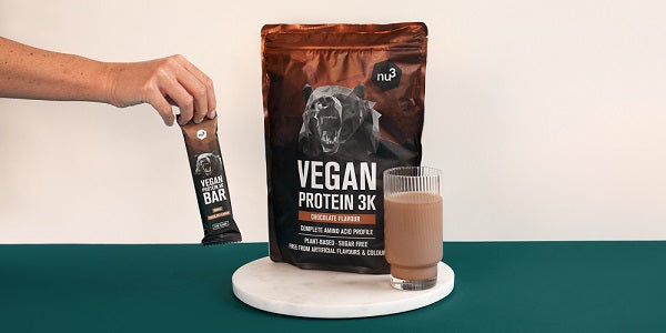 nu3 Vegan Protein 3K Shake Schoko plus Vegan 3K Bar