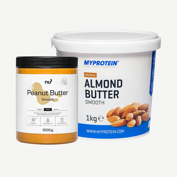 nu3 Erdnussbutter + MyProtein Mandelbutter